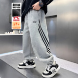 男童加绒裤子新款秋冬款一体绒男孩加厚运动冬季大儿童潮，童装裤子，摩比熊