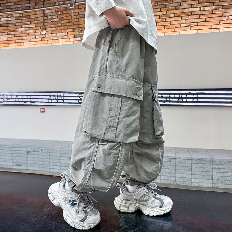 男童春装休闲工装裤新款大儿童薄款裤子春秋季男孩长裤痞帅气，童装裤子，摩比熊