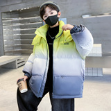 男童冬装加厚韩版彩色渐变棉衣大童新款儿童棉袄外套，童装棉衣，摩比熊