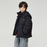 冬季新年款儿童加厚洋气红连帽外套男中大童发热保暖面包棉服，童装棉衣，摩比熊