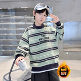 儿童装男童冬装加绒卫衣新款男孩中大童冬季上衣加厚打底衫潮，童装卫衣/绒衫，摩比熊