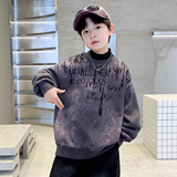 男童卫衣春款新款冬季男孩加绒加厚上衣中大儿童装冬装潮，童装卫衣/绒衫，摩比熊