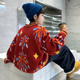 男童加厚红色毛衣冬季新款儿童中大童本命马年秋冬过新年衣服，童装毛衣，摩比熊