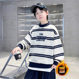 儿童装男童冬装加绒卫衣新款男孩中大童冬季上衣加厚打底衫潮，童装卫衣/绒衫，摩比熊