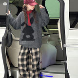 女童卡通毛衣秋冬新款小兔针织衫中大童休闲内搭长袖上衣，童装毛衣，摩比熊