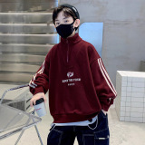 儿童装男童一体加绒卫衣款新款加厚冬季男孩中大童上衣潮，童装卫衣/绒衫，摩比熊