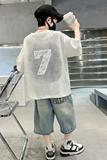 男童夏装套装新款儿童衣服夏季大童运动短袖男孩帅气时髦童装，童装休闲套装，摩比熊