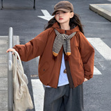 女童外套新款大童冬季加绒加厚女孩洋气派克服儿童上衣棉服潮，童装外套，摩比熊