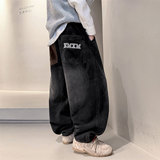 儿童装男童冬装裤子新款中大童秋冬款加绒加厚男孩冬季牛仔裤，童装裤子，摩比熊