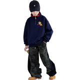 男童季卫衣加绒加厚新款中大童冬装一体绒儿童红色上衣，童装卫衣/绒衫，摩比熊