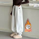 女童加绒裤子冬季新款儿童洋气休闲冬装女大童加厚束脚裤，童装裤子，摩比熊