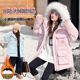 女童棉服冬季新款洋气儿童冬装派克服加绒加厚外套女大童棉衣，童装棉衣，摩比熊