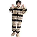 新款秋冬款男童加厚加绒保暖睡衣中大儿童时髦休闲家居服潮牌，童装家居服（睡衣），摩比熊