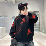 男童秋冬季卡通马毛衣新款大童装加厚保暖休闲年服针织毛线衫，童装毛衣，摩比熊