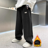 男童灯芯绒裤子加绒秋冬款新款加厚冬季长裤休闲中大儿童男孩，童装裤子，摩比熊