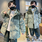 儿童棉服外套新款男孩冬季棉袄加厚保暖洋气男童冬装羽绒棉衣，童装棉衣，摩比熊