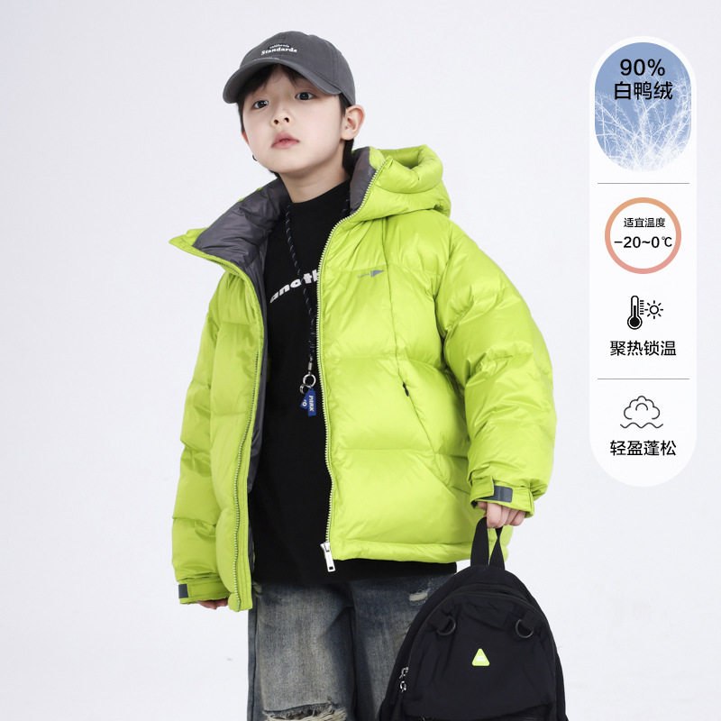 男童冬季免洗运动面包服中大童羽绒服新款儿童装加厚防寒外套，童装羽绒服，摩比熊