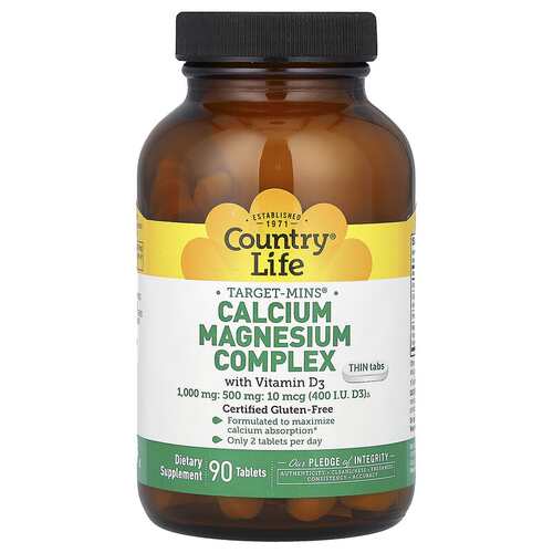 美国Country Life钙镁磷维生素D3 90片CALCIUM MAGNESIUM COMPLEX