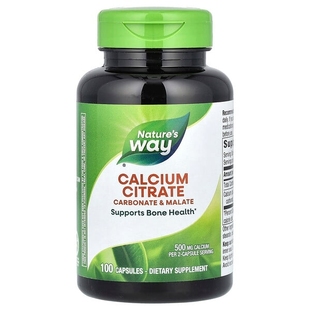 Way柠檬酸钙250mg胶囊CALCIUM CITRATE骨骼肌肉功能 美国Nature