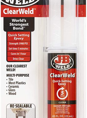 国内现货JB Weld 50112 ClearWeld 5 Minute Set Epoxy