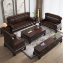 乌金木新中式 全实木客厅实木沙发组合冬夏两用木质沙发大小户型