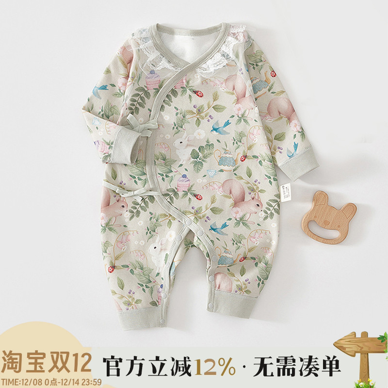 新生婴儿儿连体衣春秋款婴幼儿纯棉衣服秋季宝宝秋装哈衣爬服睡衣