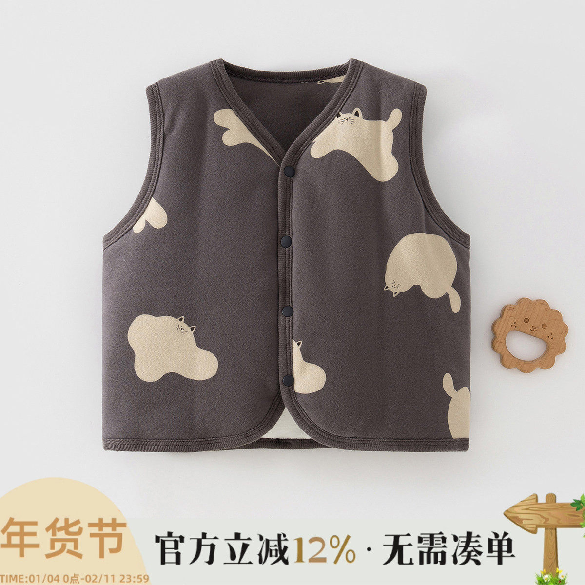 婴儿马甲秋冬保暖外穿男女宝宝背心夹棉坎肩冬款新生儿小马甲春秋