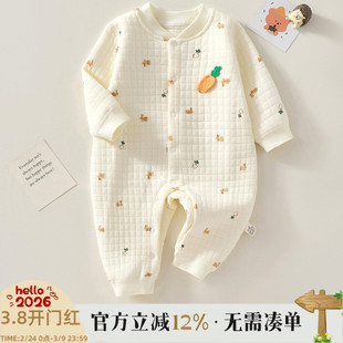 新生婴儿衣服冬装男女宝宝加厚连体衣夹棉保暖哈衣宝宝秋冬季爬服