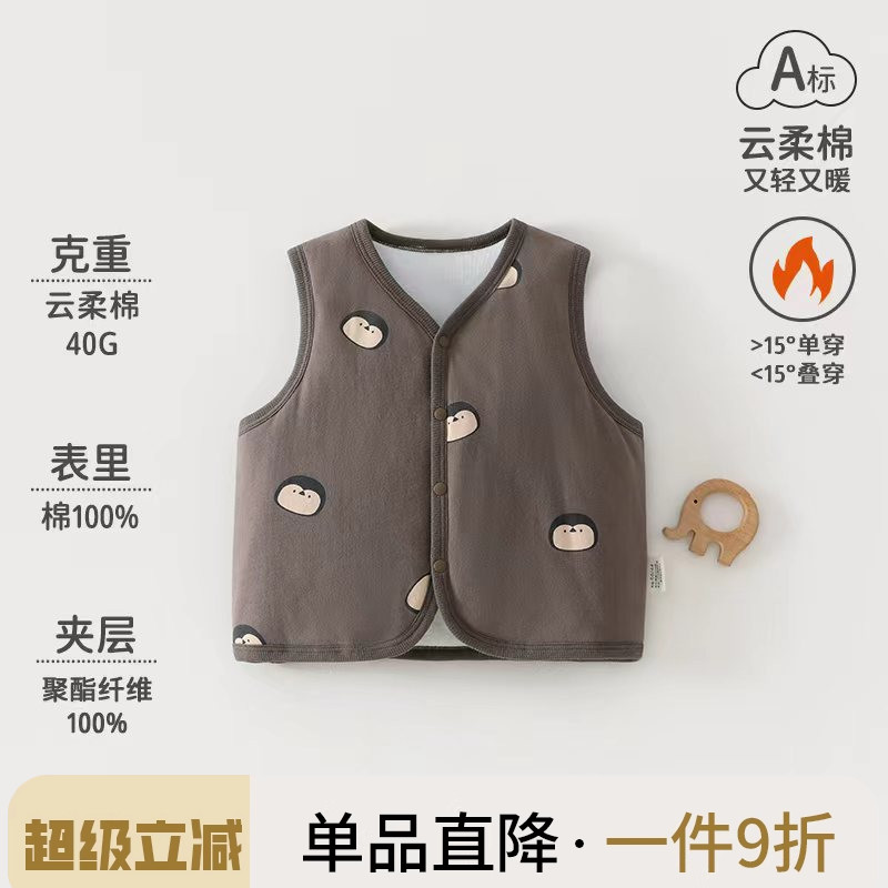 婴儿马甲秋冬保暖外穿男女宝宝背心夹棉坎肩冬款新生儿小马甲春秋