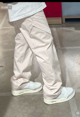 Nike AirJordan纯色Logo徽标刺绣工装多口袋休闲裤男款FB7306-203