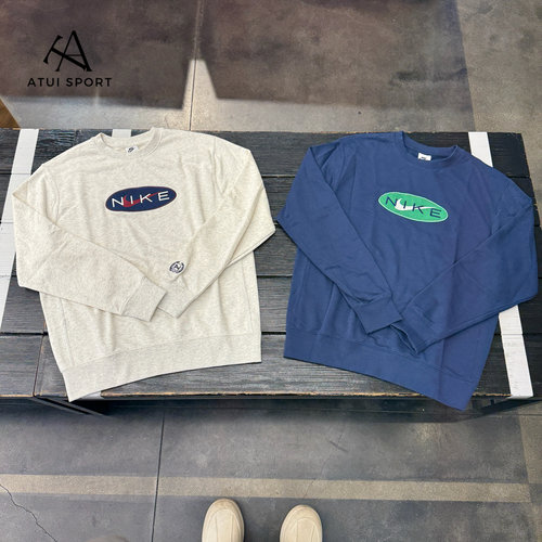 Nike/耐克 男子复古运动休闲跑步透气圆领套头卫衣FZ4729-410-141