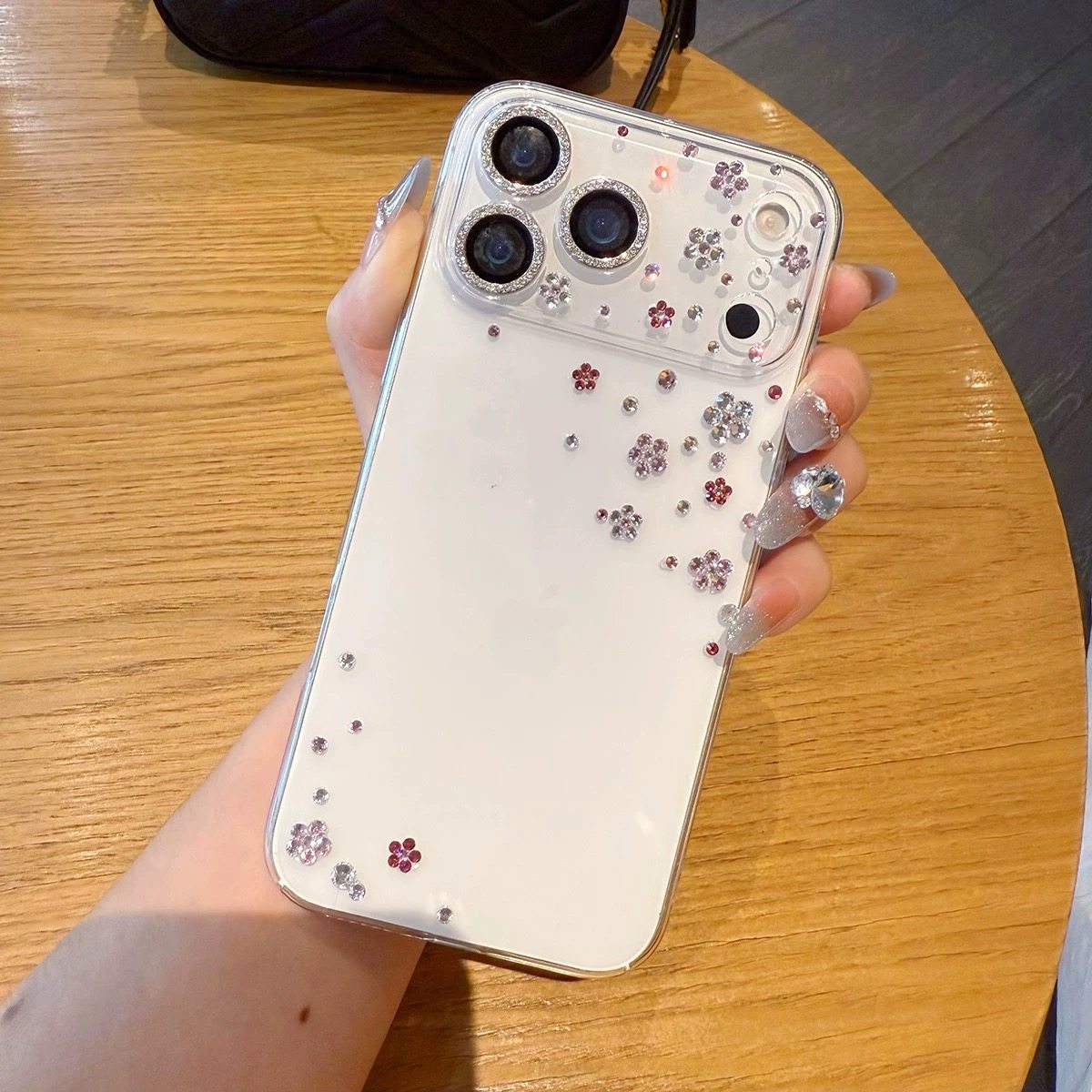 镜头全包苹果17promax粉钻小花手机壳新款iPhone16透明14高级13女,个性定制/设计服务/DIY,手机壳/保护套定制,淘宝优惠券,粉丝福利购,淘宝优惠卷