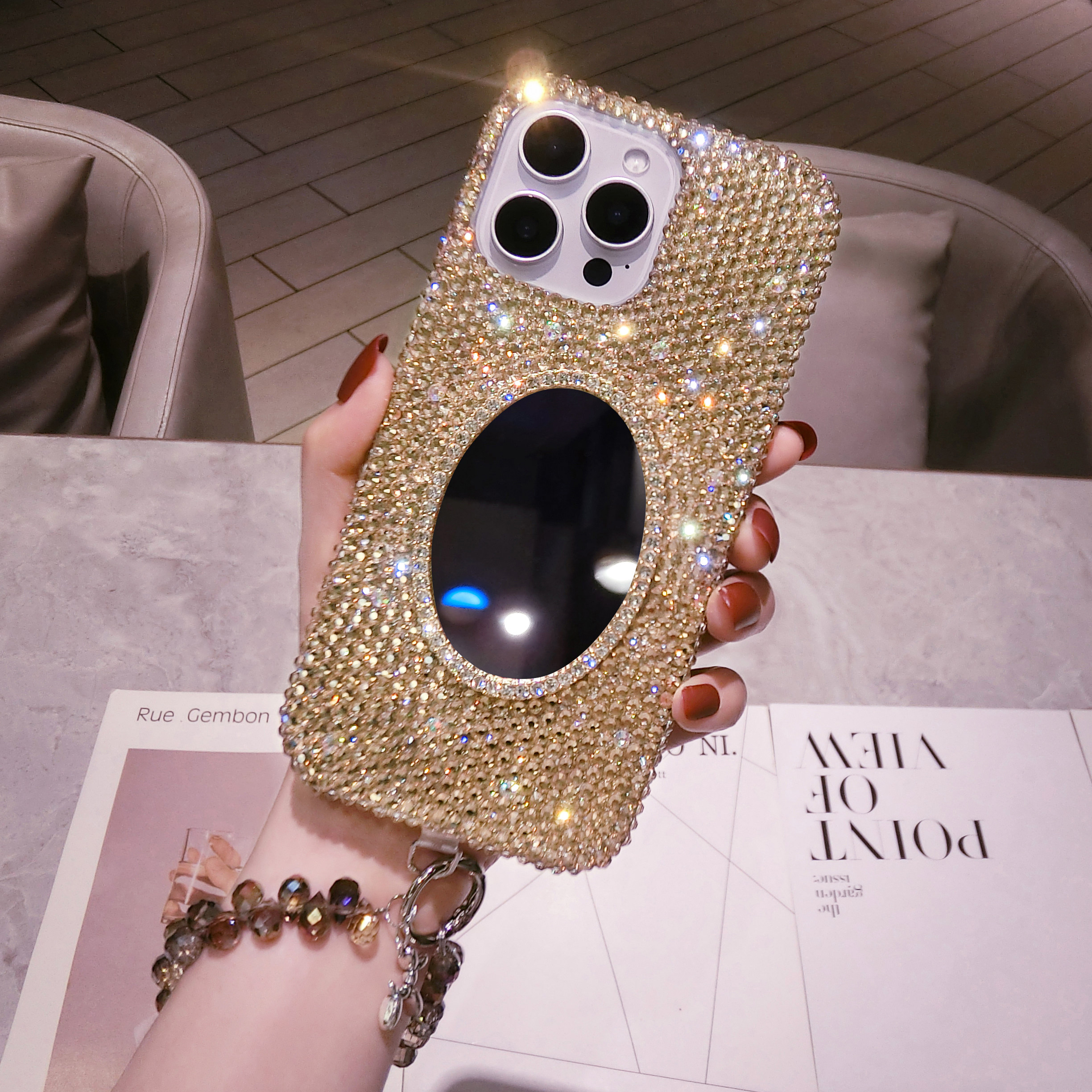 新款vivoS30pro香槟金满钻手机壳名媛s21奢华高贵x20