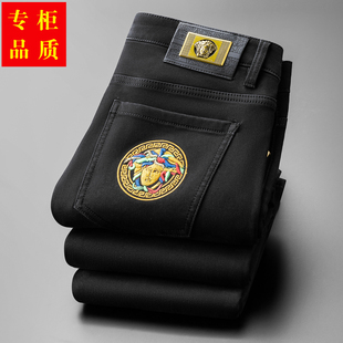 高货轻奢牛仔裤男士秋冬季直筒修身弹力休闲长裤潮牌百搭男款裤子