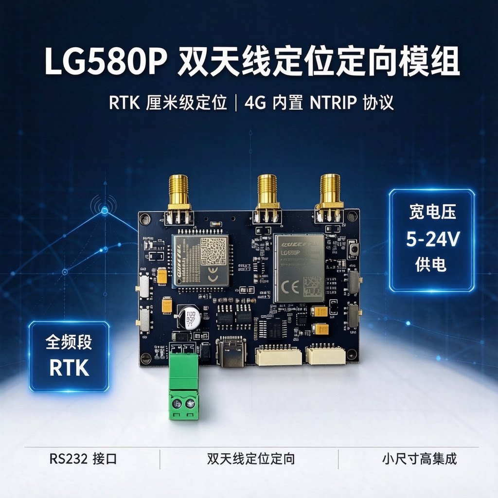 LG580P-4G双天线定位定向模块