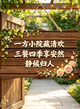 小院装饰牌阳台花园民宿美丽庭院装饰挂牌吾家小院时光门标识定制