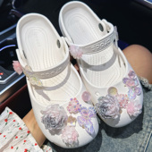 饰配件鞋 花适配crocs卡骆驰装 扣 配饰鞋 幻彩蝶花蝴蝶花朵洞洞鞋