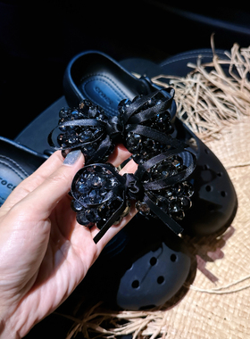 重工手缝领结洞洞鞋配饰鞋花适配crocs卡骆驰装饰配件鞋扣芭蕾鞋