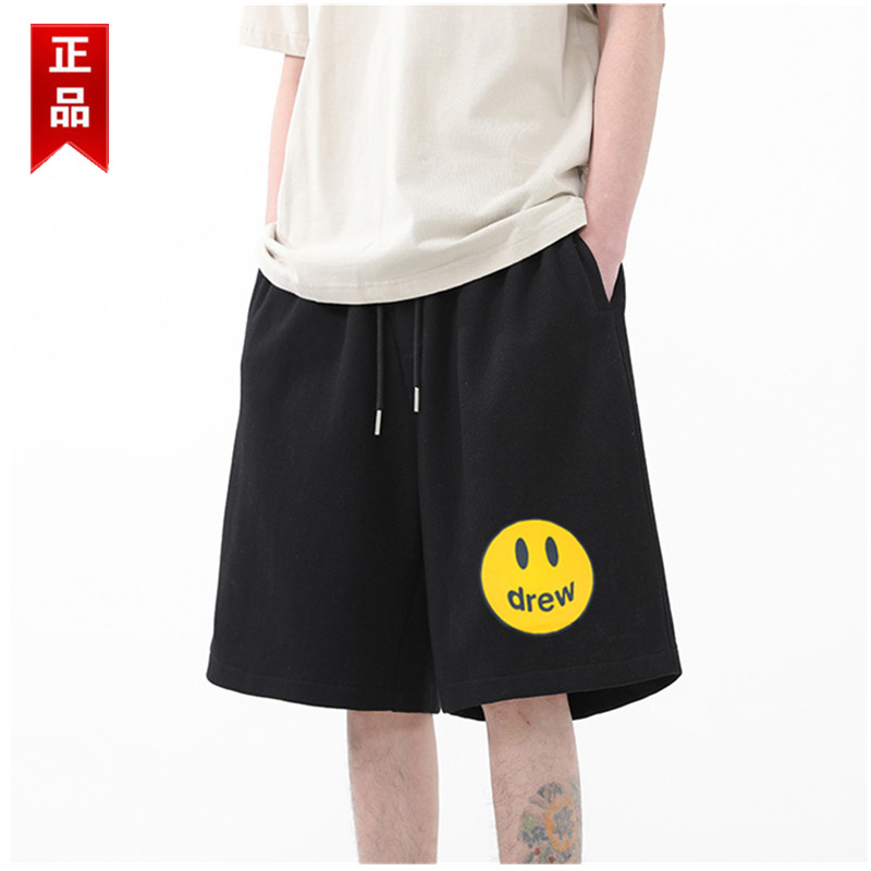 drew笑脸潮牌运动印花短裤男美式高街夏季休闲裤百搭宽松五分裤女图片