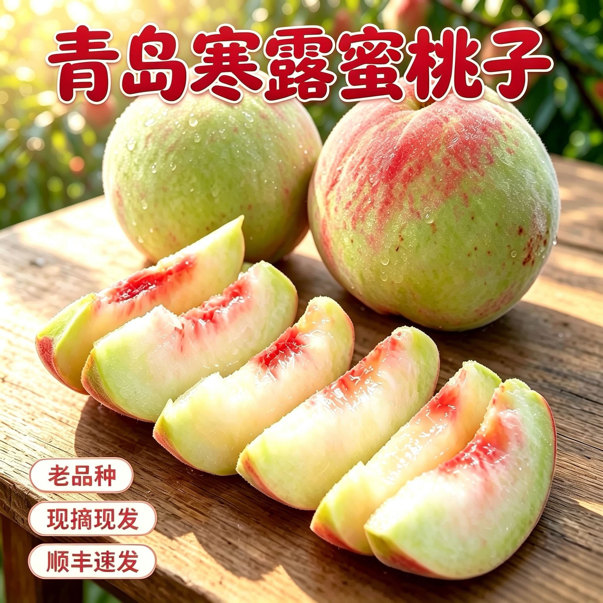 正宗青岛寒露桃子脆甜浓郁包顺丰