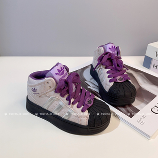 女童鞋子真皮高帮板鞋2025秋冬新款儿童加绒运动鞋男童休闲二棉鞋