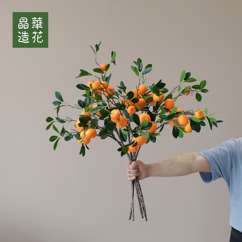 晶华桔子枝带果花艺装饰
