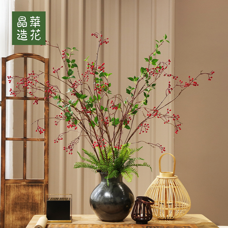 客厅玄关餐桌果子摆件仿真花装饰