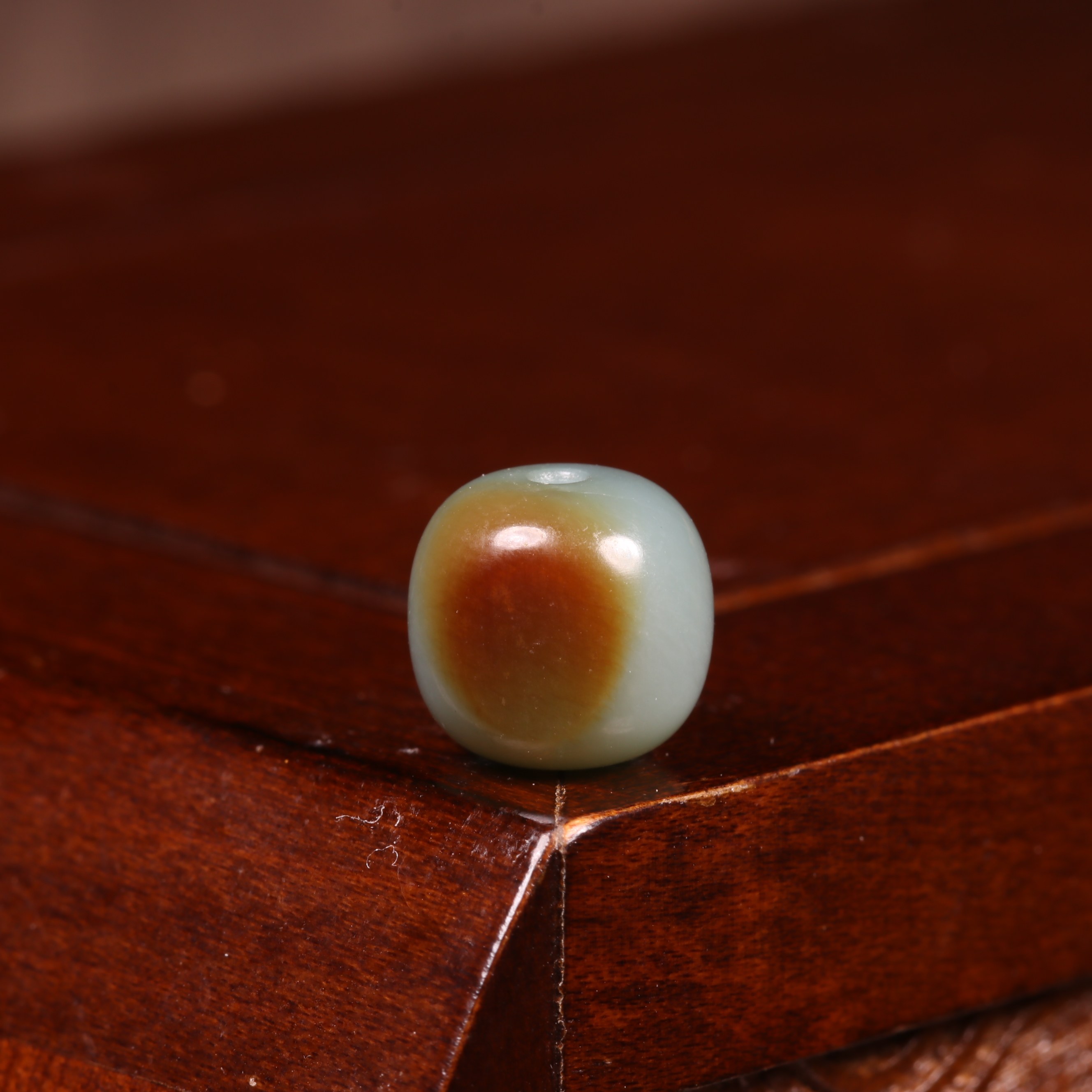 9mm老型珠天然和田玉籽料沙枣青新疆圆珠散珠手串配珠湖水绿珠子