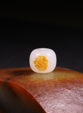 11mm白玉老型珠新疆和田玉籽料洒金珠子单珠玉珠手串配珠手链配饰