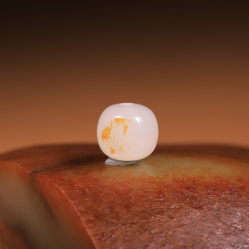9mm过灯白玉老型珠新疆和田玉籽料天然散珠手串配饰吊坠配件单珠