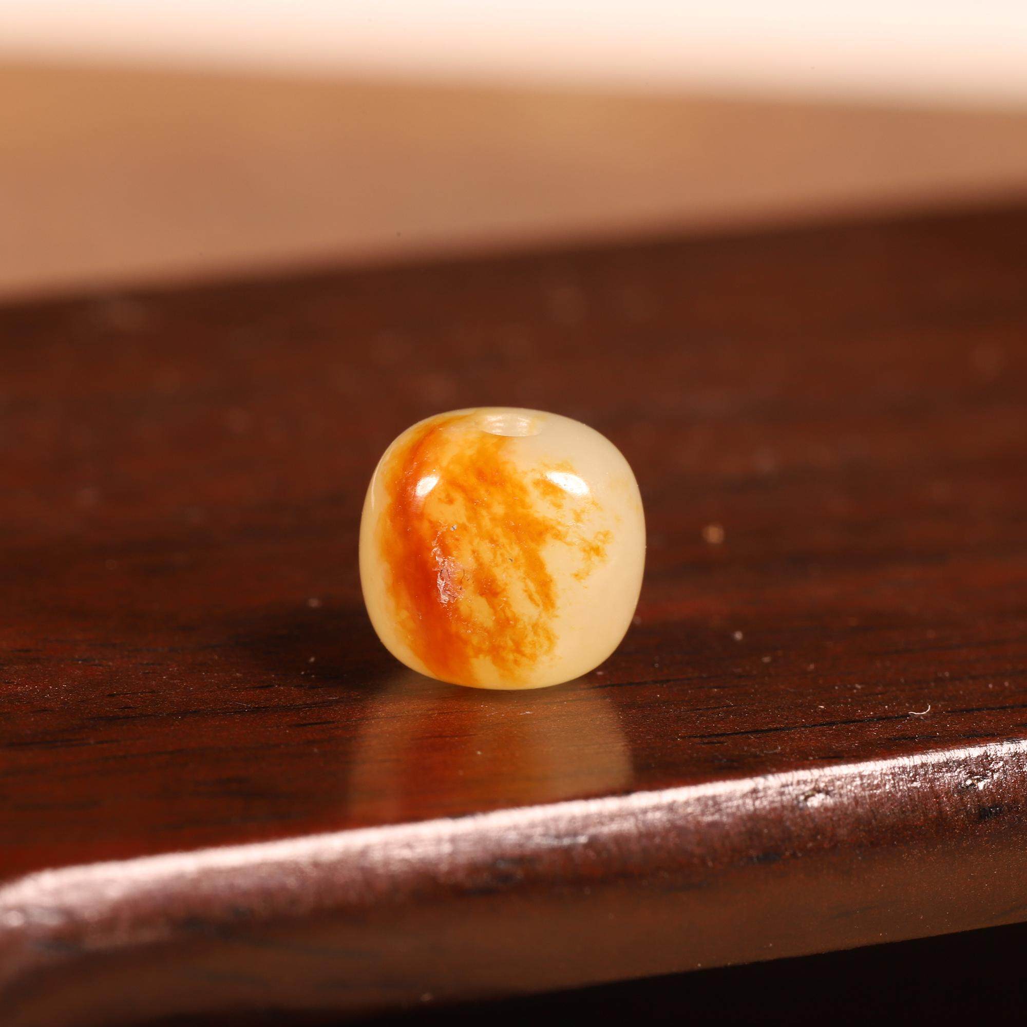 9mm红皮玉珠玉珠天然新疆和田玉籽料圆珠配珠单珠散珠手链配饰