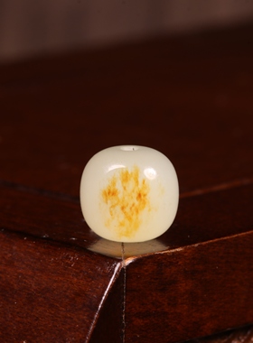 9mm老型珠洒金皮新疆和田玉籽料珠子天然和田玉圆珠散珠手串配珠