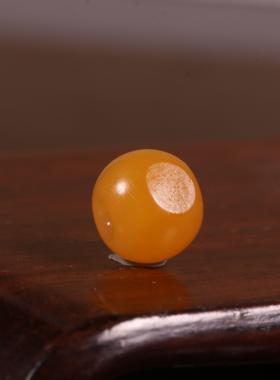 10mm黄玉圆珠天然新疆和田玉籽料多宝手串配珠单珠散珠手链配饰