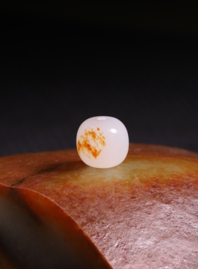 9mm白玉老型珠天然新疆和田玉籽料单珠籽玉散珠手串配珠手链配饰